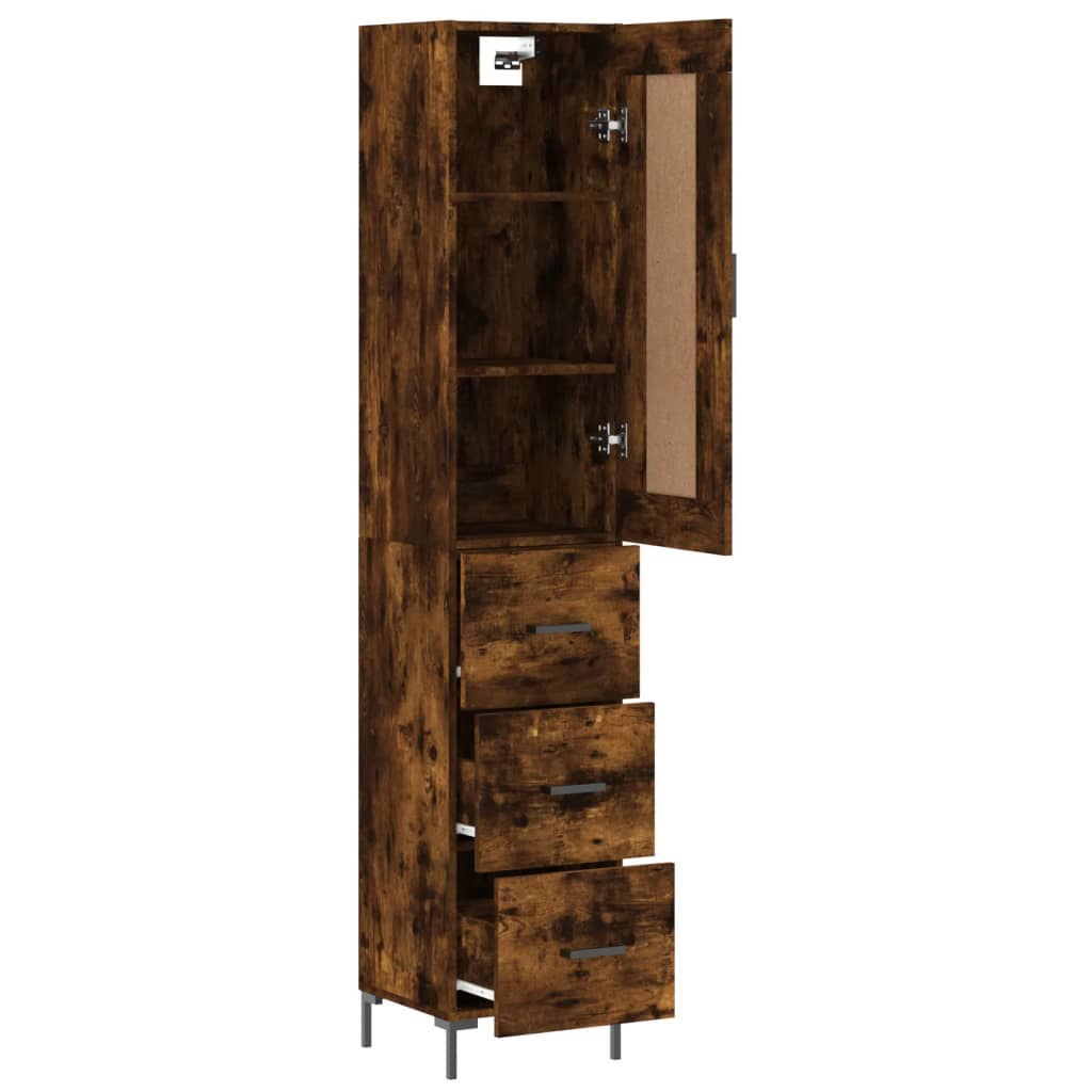 Dulap înalt, stejar fumuriu, 34,5x34x180 cm, lemn prelucrat GartenMobel Dekor