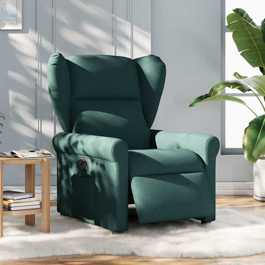Fotoliu rabatabil electric, verde închis, material textil GartenMobel Dekor