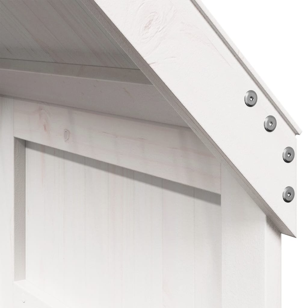 Pat înalt cu acoperiș, alb, 80x200 cm, lemn masiv de pin GartenMobel Dekor