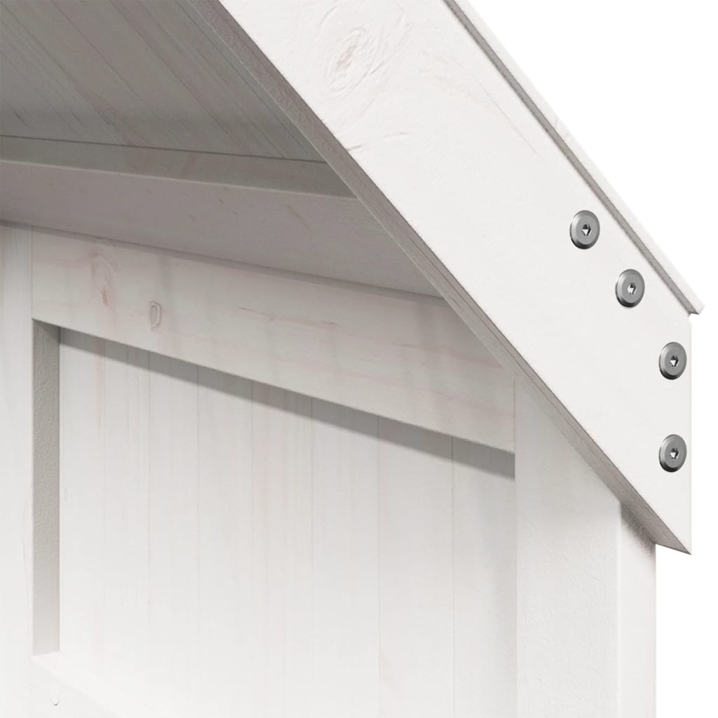 Pat supraetajat cu acoperiș, alb, 90x200 cm, lemn masiv de pin GartenMobel Dekor