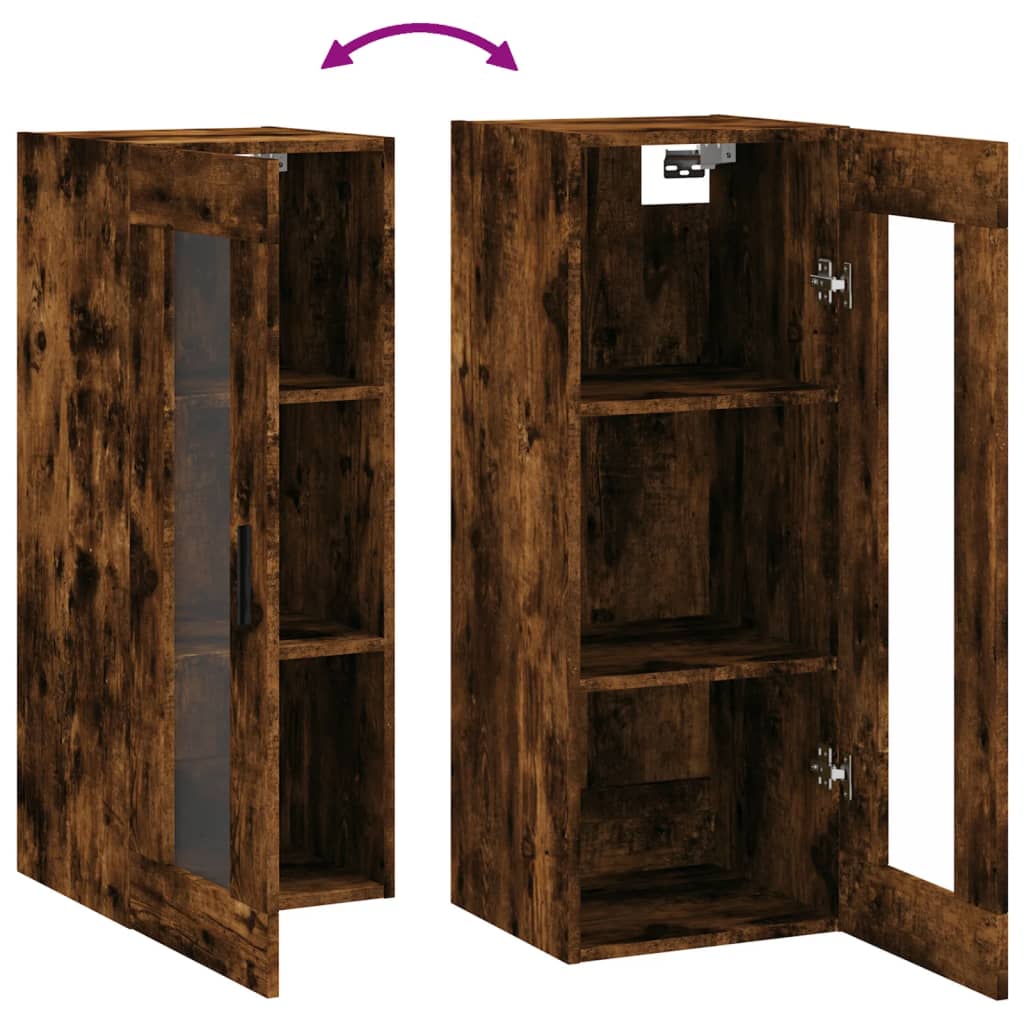 Dulap montat pe perete, stejar fumuriu, 34,5x34x90 cm GartenMobel Dekor