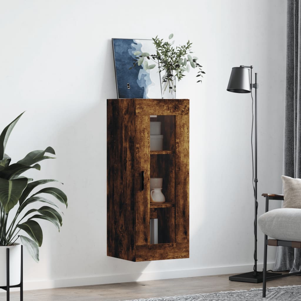 Dulap montat pe perete, stejar fumuriu, 34,5x34x90 cm GartenMobel Dekor