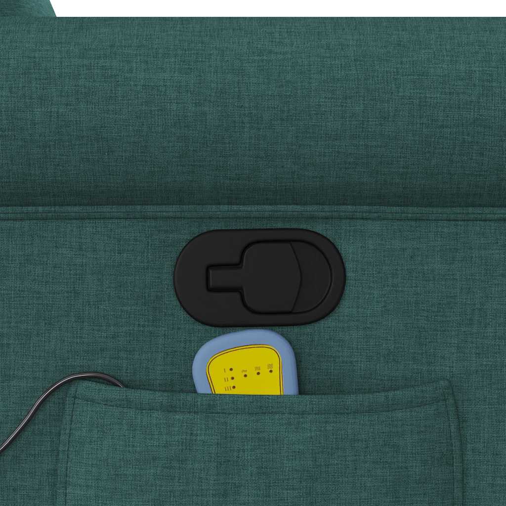 Fotoliu de masaj rabatabil, verde închis, material textil GartenMobel Dekor