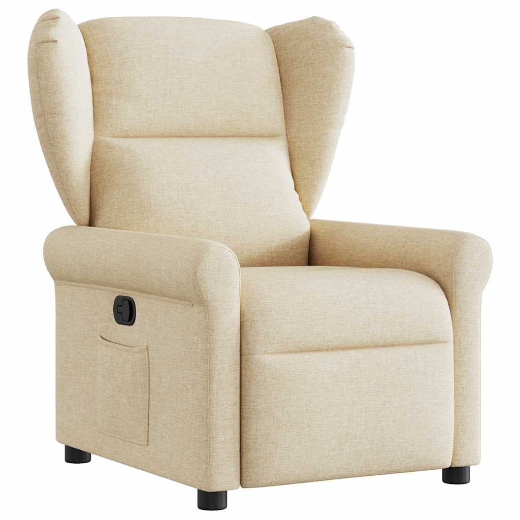 Fotoliu rabatabil, crem, material textil GartenMobel Dekor