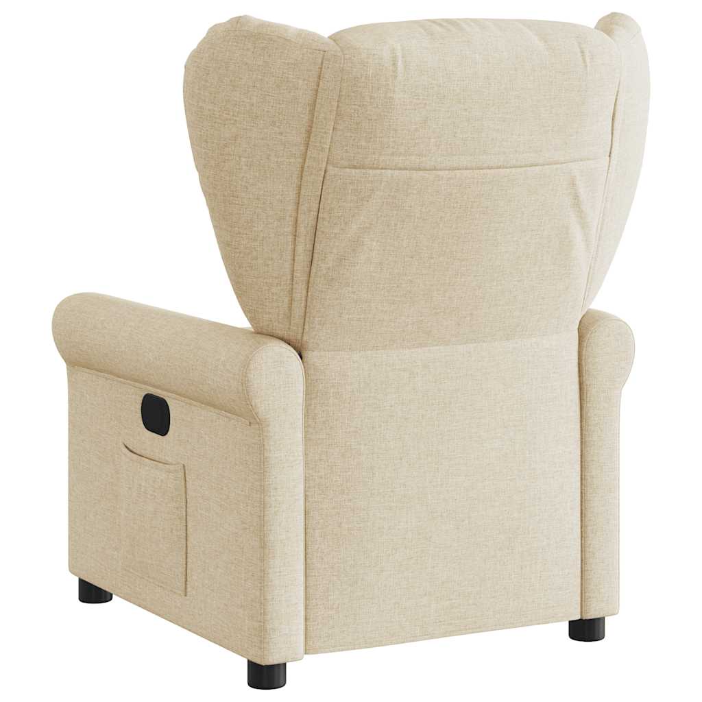Fotoliu rabatabil, crem, material textil GartenMobel Dekor