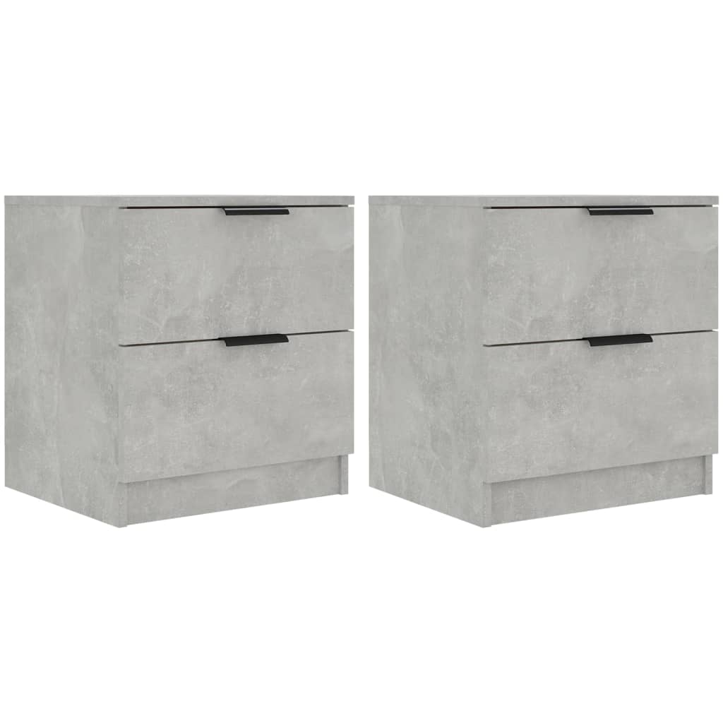Noptiere, 2 buc., gri beton, lemn prelucrat GartenMobel Dekor