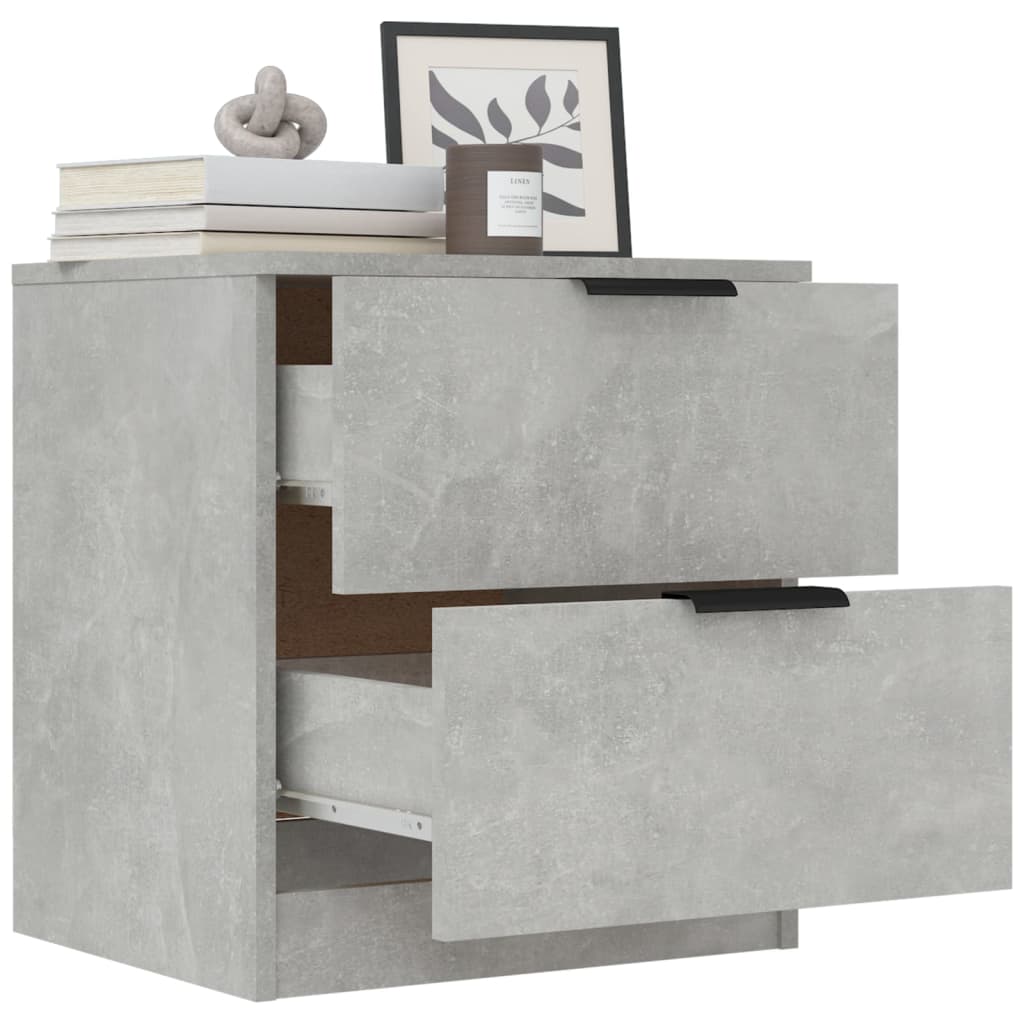 Noptiere, 2 buc., gri beton, lemn prelucrat GartenMobel Dekor