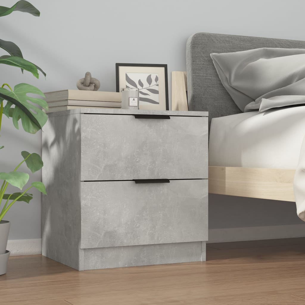 Noptiere, 2 buc., gri beton, lemn prelucrat GartenMobel Dekor