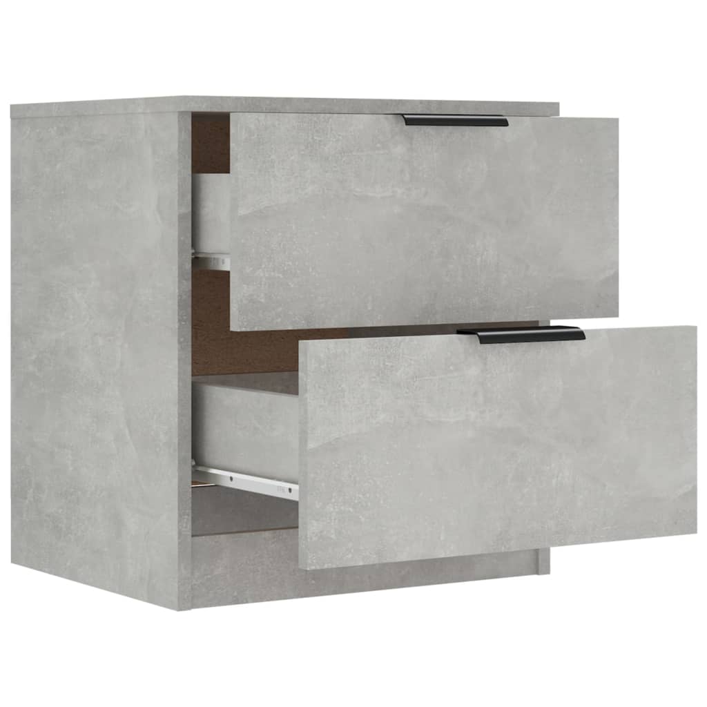 Noptiere, 2 buc., gri beton, lemn prelucrat GartenMobel Dekor