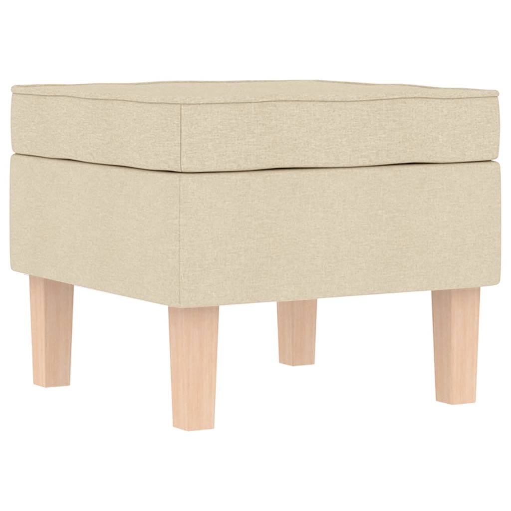 Scaun balansoar cu taburet, crem, material textil GartenMobel Dekor