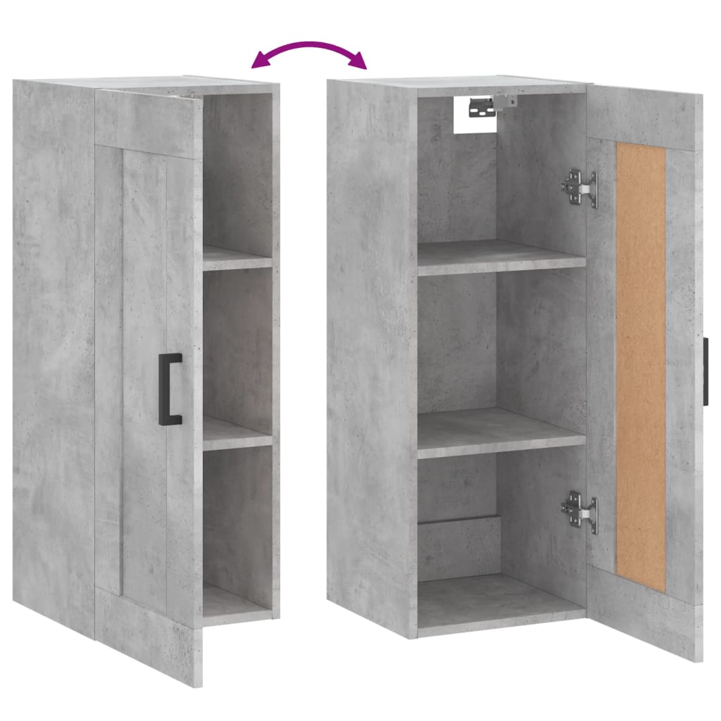 Dulap de perete, gri beton, 34,5x34x90 cm, lemn prelucrat GartenMobel Dekor