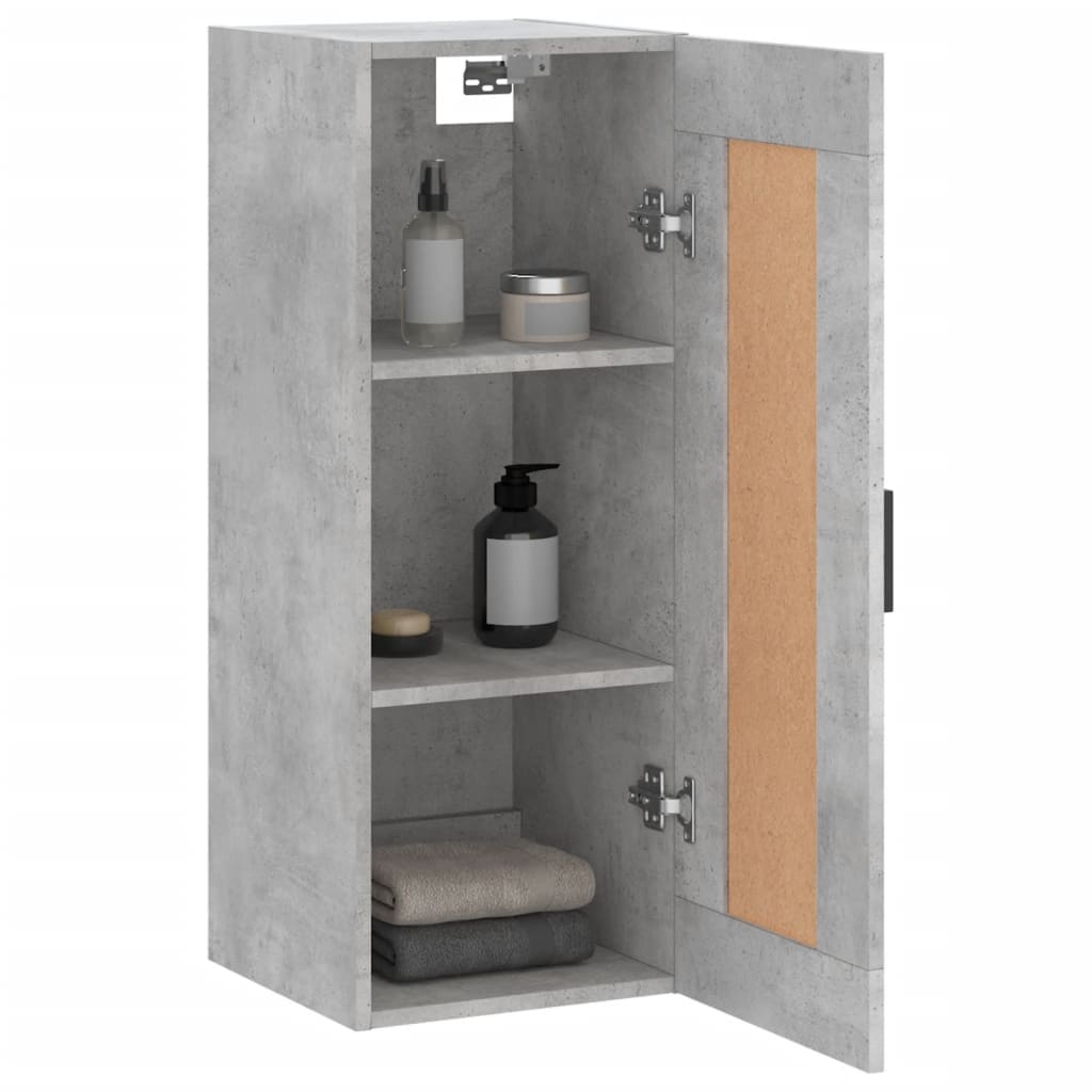 Dulap de perete, gri beton, 34,5x34x90 cm, lemn prelucrat GartenMobel Dekor