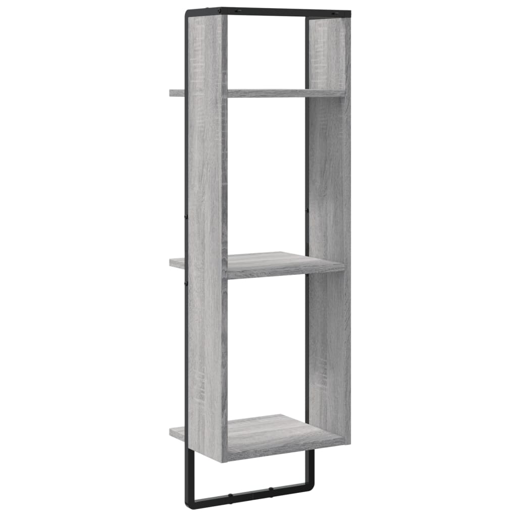 Raft cu 3 niveluri, gri sonoma, 30x25x100 cm, lemn prelucrat GartenMobel Dekor