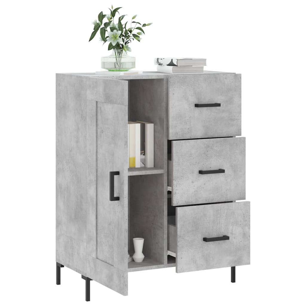Servantă, gri beton, 69,5x34x90 cm, lemn compozit GartenMobel Dekor