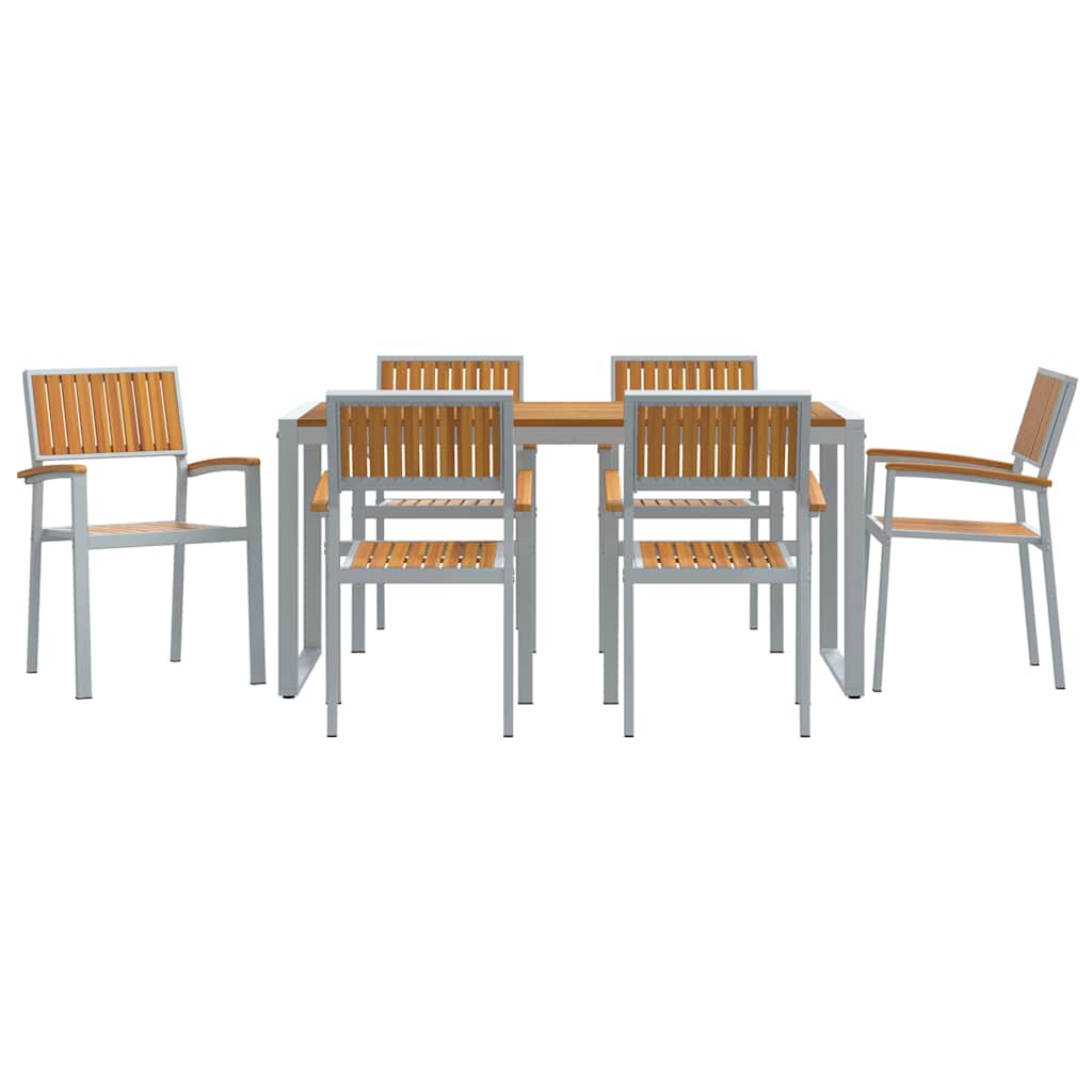 Set de dining pentru grădină din 7 piese, din lemn solid de acacia și metal GartenMobel Dekor