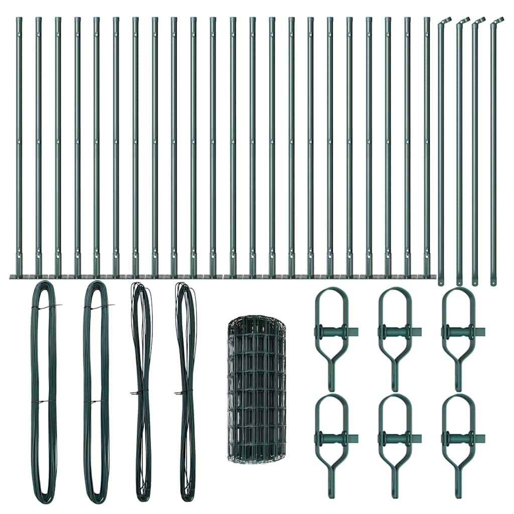 Fierăstrăul Euro cu 13 stâlpi flanșați 0.6x50 m din oțel galvanizat GartenMobel Dekor