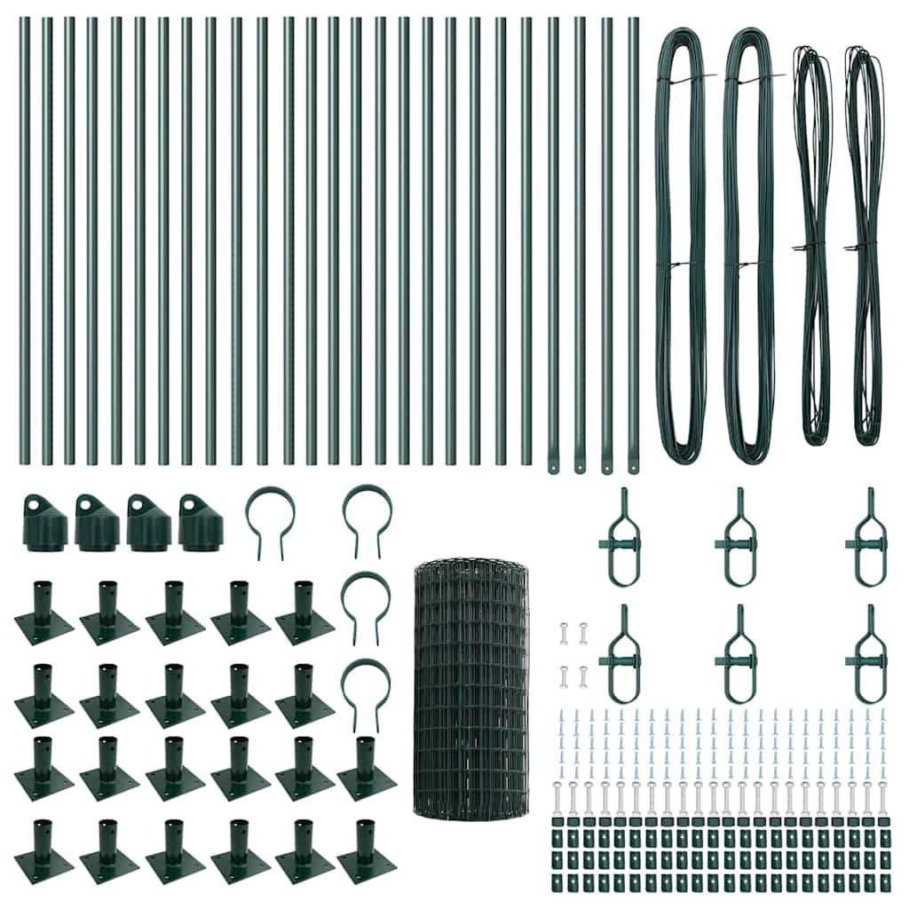 Gard Euro cu 13 Stâlpi Flanșați 0.6x50 m din Oțel Galvanizat GartenMobel Dekor