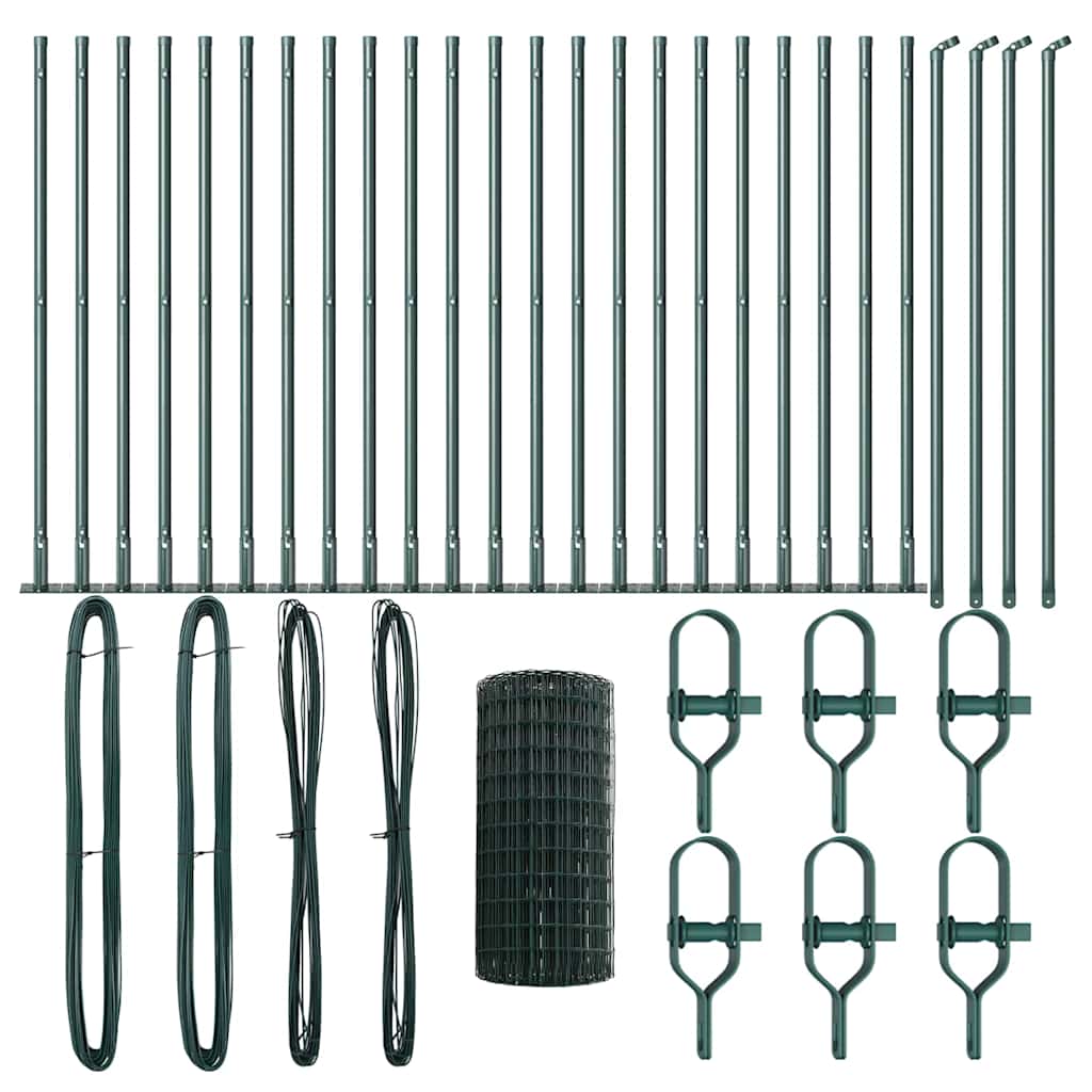 Gard Euro cu 13 Stâlpi Flanșați 0.6x50 m din Oțel Galvanizat GartenMobel Dekor