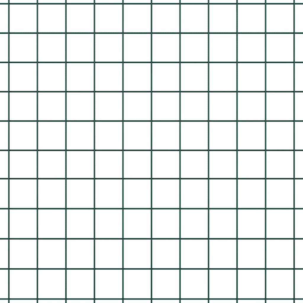 Gard din plasă sudată cu 13 stâlpi flanșați Verde 0.5x50 m Oțel GartenMobel Dekor