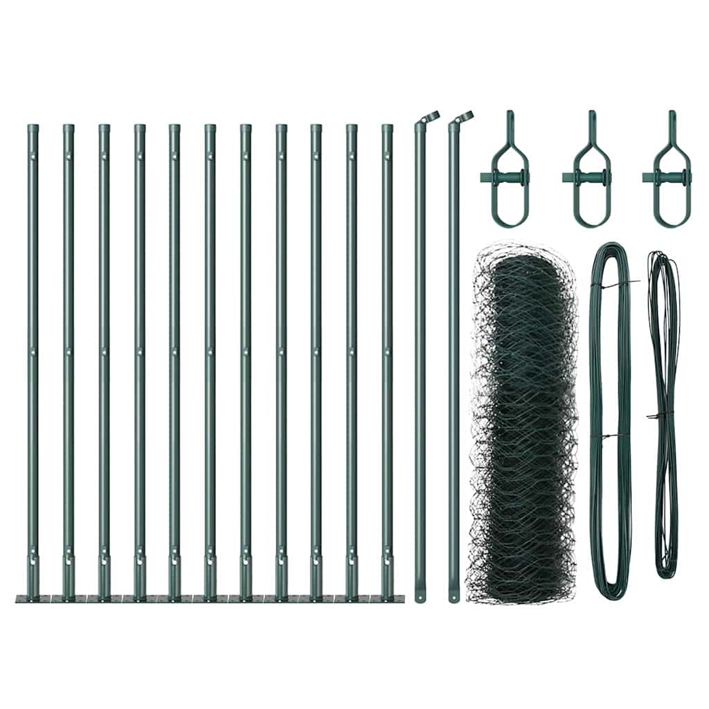 Îngrădire Hexagonală Verde 0.6x25 m Metal GartenMobel Dekor