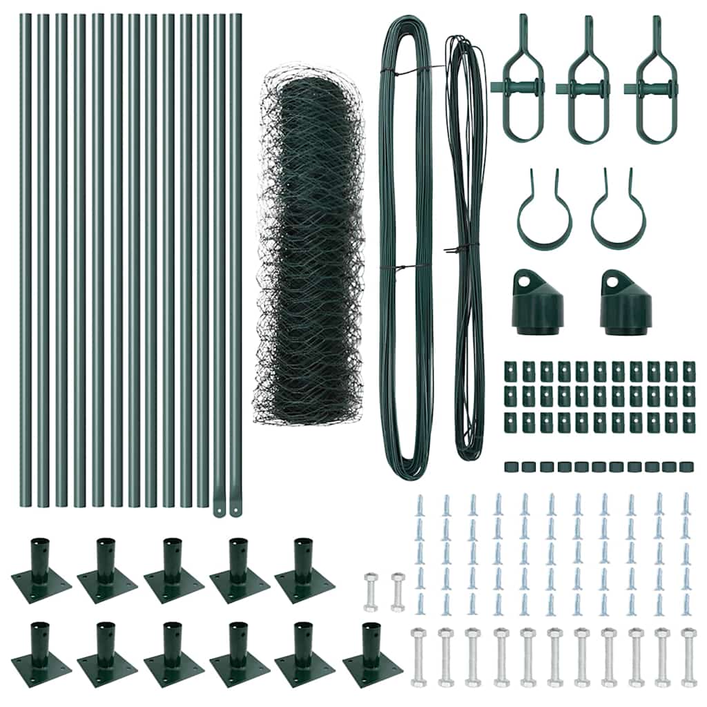 Îngrădire Hexagonală Verde 0.6x25 m Metal GartenMobel Dekor
