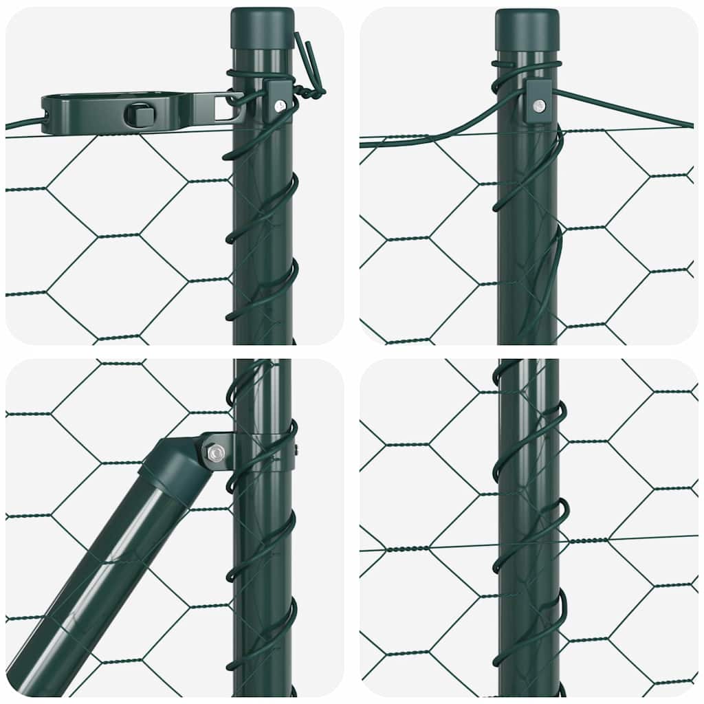 Îngrădire Hexagonală Verde 0.6x25 m Metal GartenMobel Dekor