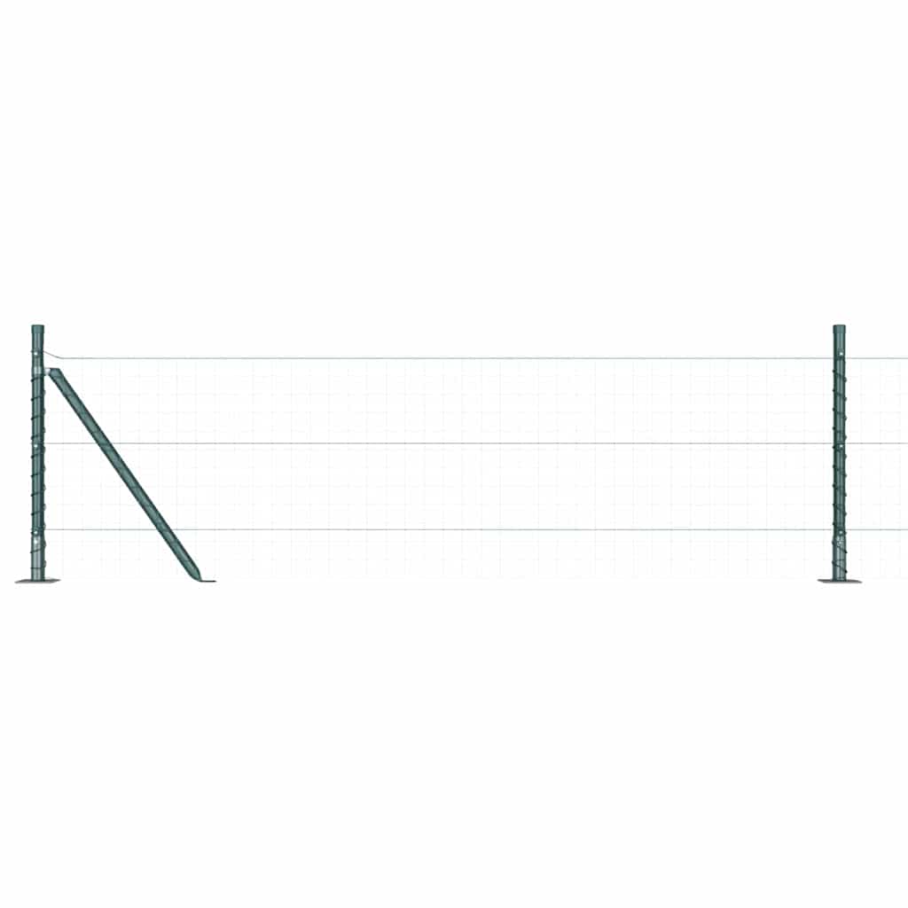 Posturi de gard cu plăci de bază 52 buc Ø32mm 70cm Oțel galvanizat GartenMobel Dekor