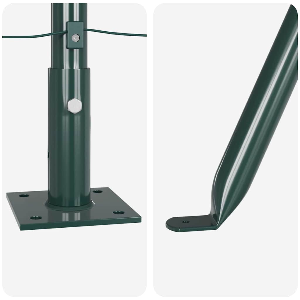 Posturi de gard cu plăci de bază 52 buc Ø32mm 70cm Oțel galvanizat GartenMobel Dekor