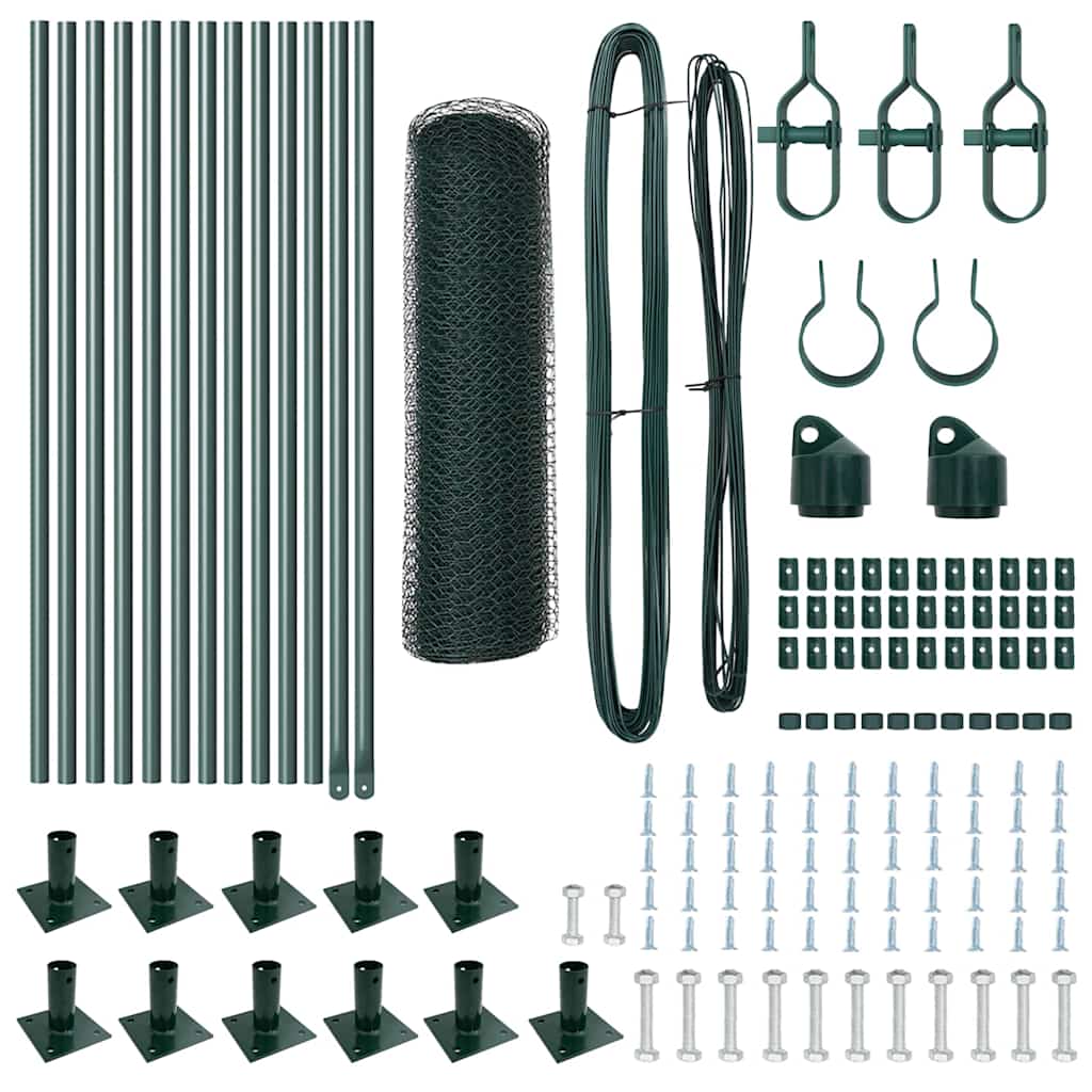 Set Împrejmuire 2 bucăți Verde Pădure Oțel vopsit electrostatic GartenMobel Dekor