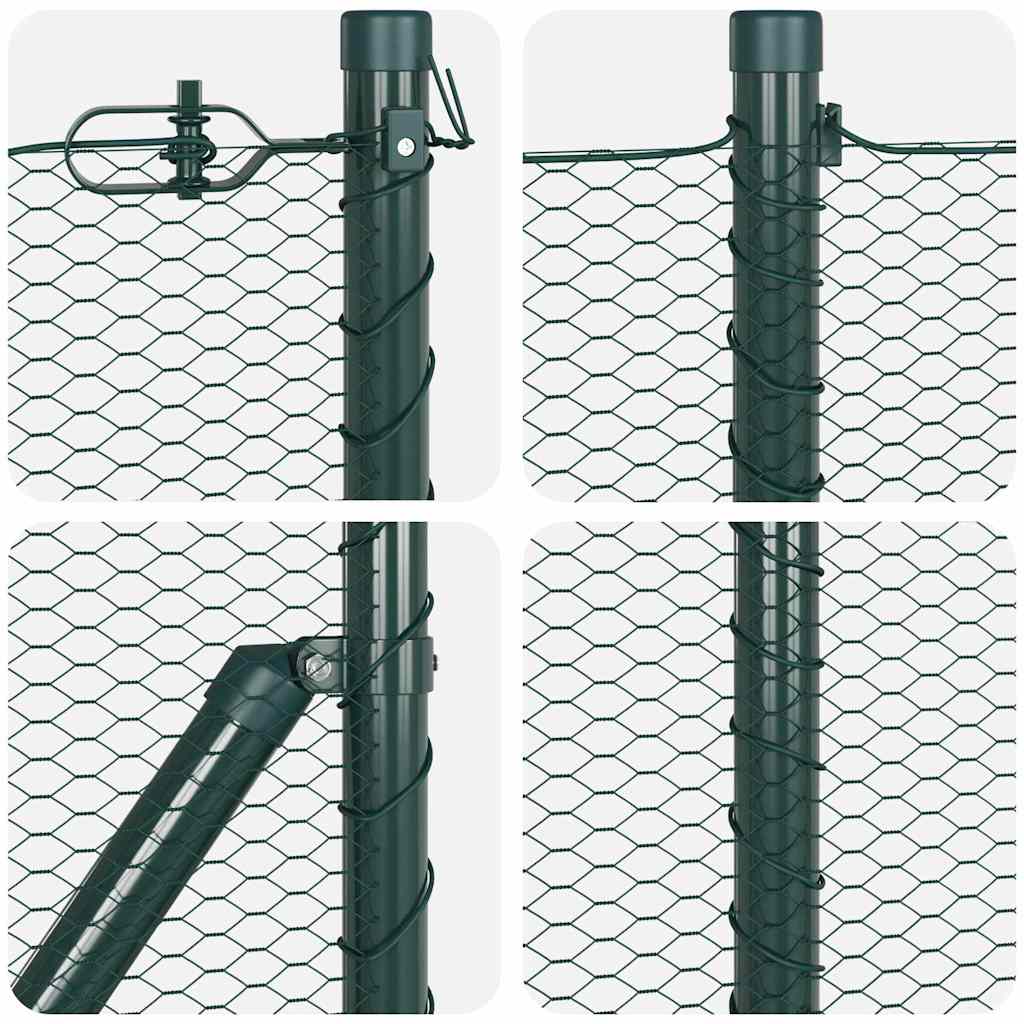 Set Împrejmuire 2 bucăți Verde Pădure Oțel vopsit electrostatic GartenMobel Dekor