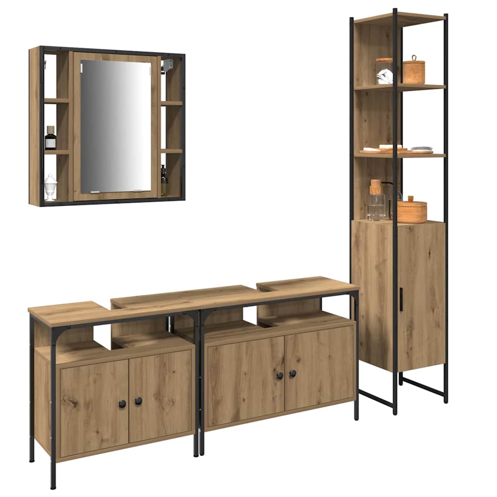 Set baie 4 piese din stejar artisan GartenMobel Dekor