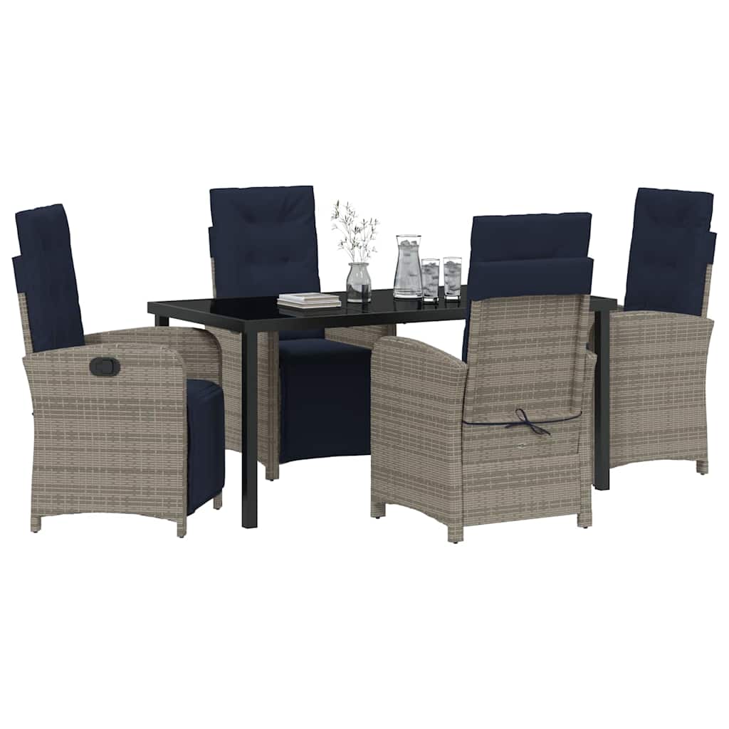 Set de cinci piese pentru masă de grădină gri din rattan de la . GartenMobel Dekor
