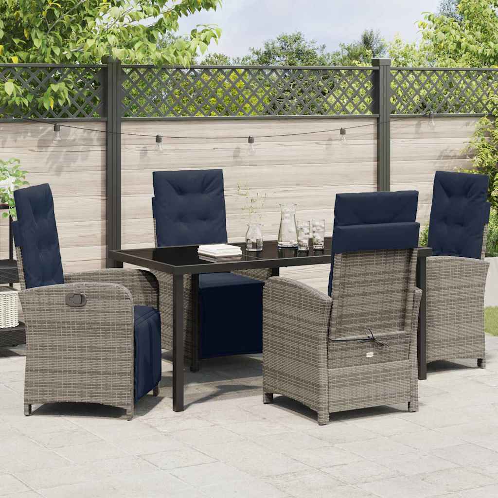 Set de cinci piese pentru masă de grădină gri din rattan de la . GartenMobel Dekor