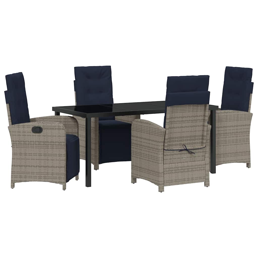 Set de cinci piese pentru masă de grădină gri din rattan de la . GartenMobel Dekor