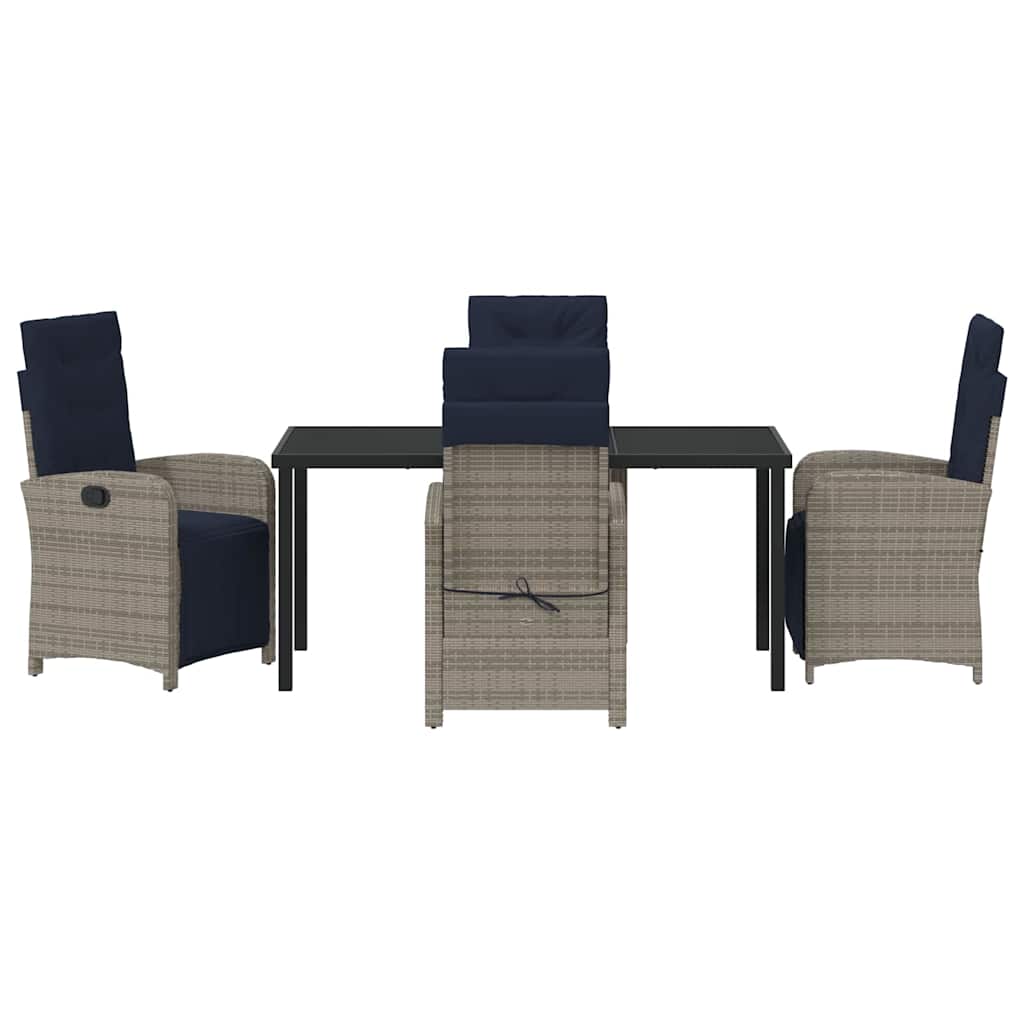 Set de cinci piese pentru masă de grădină gri din rattan de la . GartenMobel Dekor