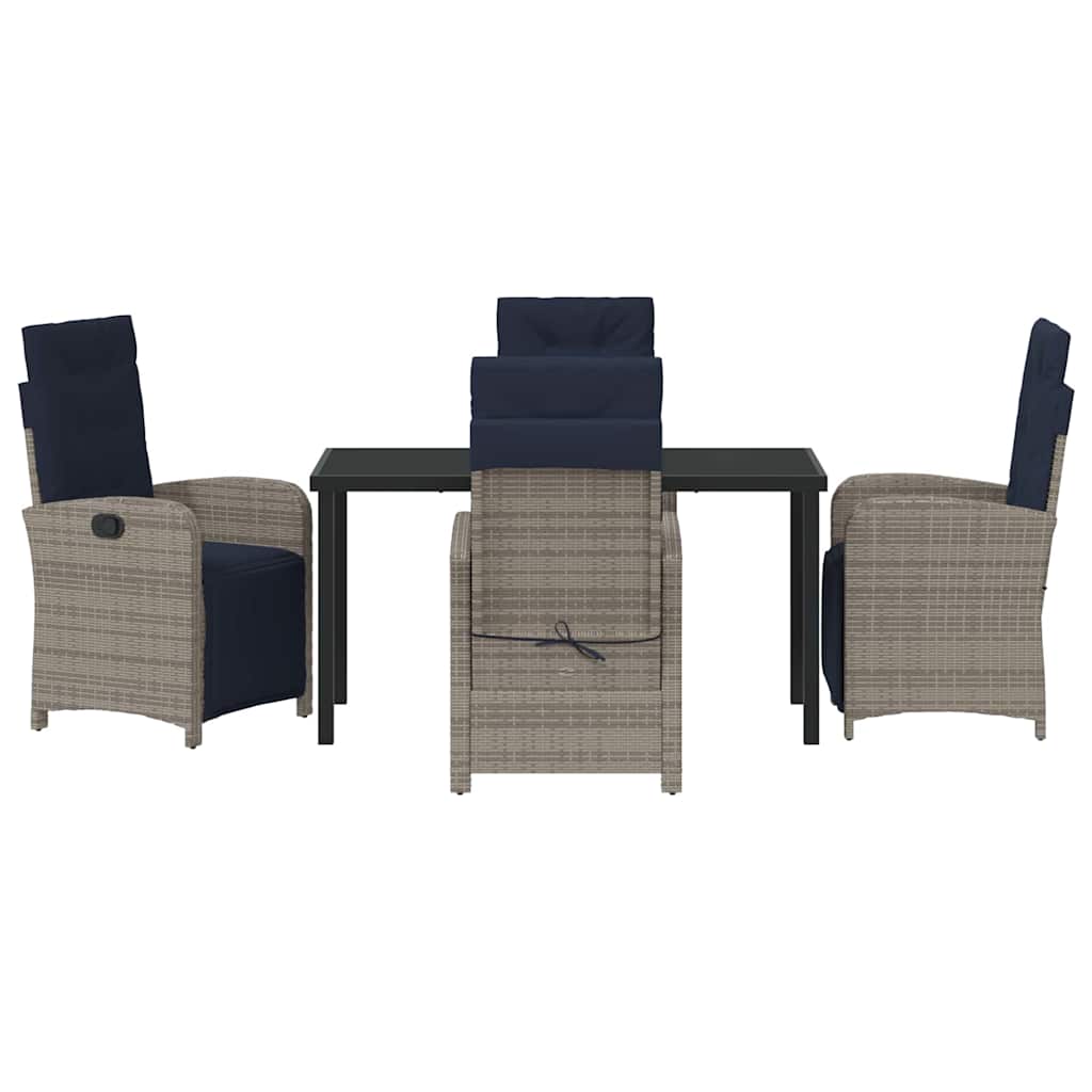 Set de dining pentru grădină , 5 piese, din poliratan gri GartenMobel Dekor