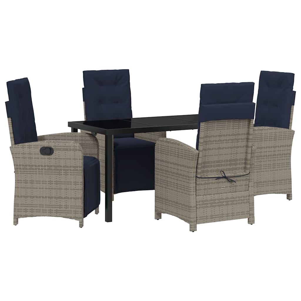 Set de dining pentru grădină , 5 piese, din poliratan gri GartenMobel Dekor