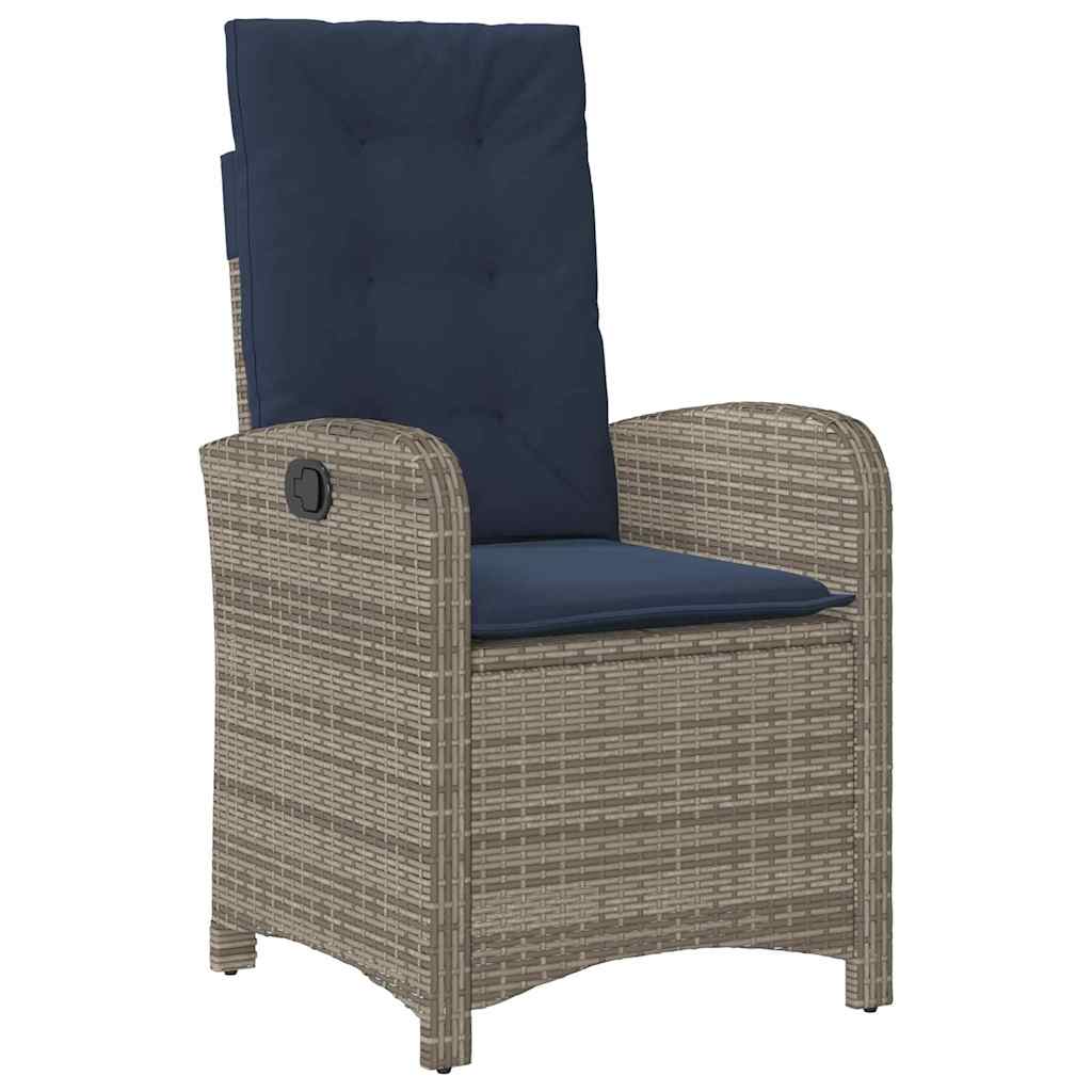 Set de dining pentru grădină cu 5 piese și perne din ratan gri GartenMobel Dekor