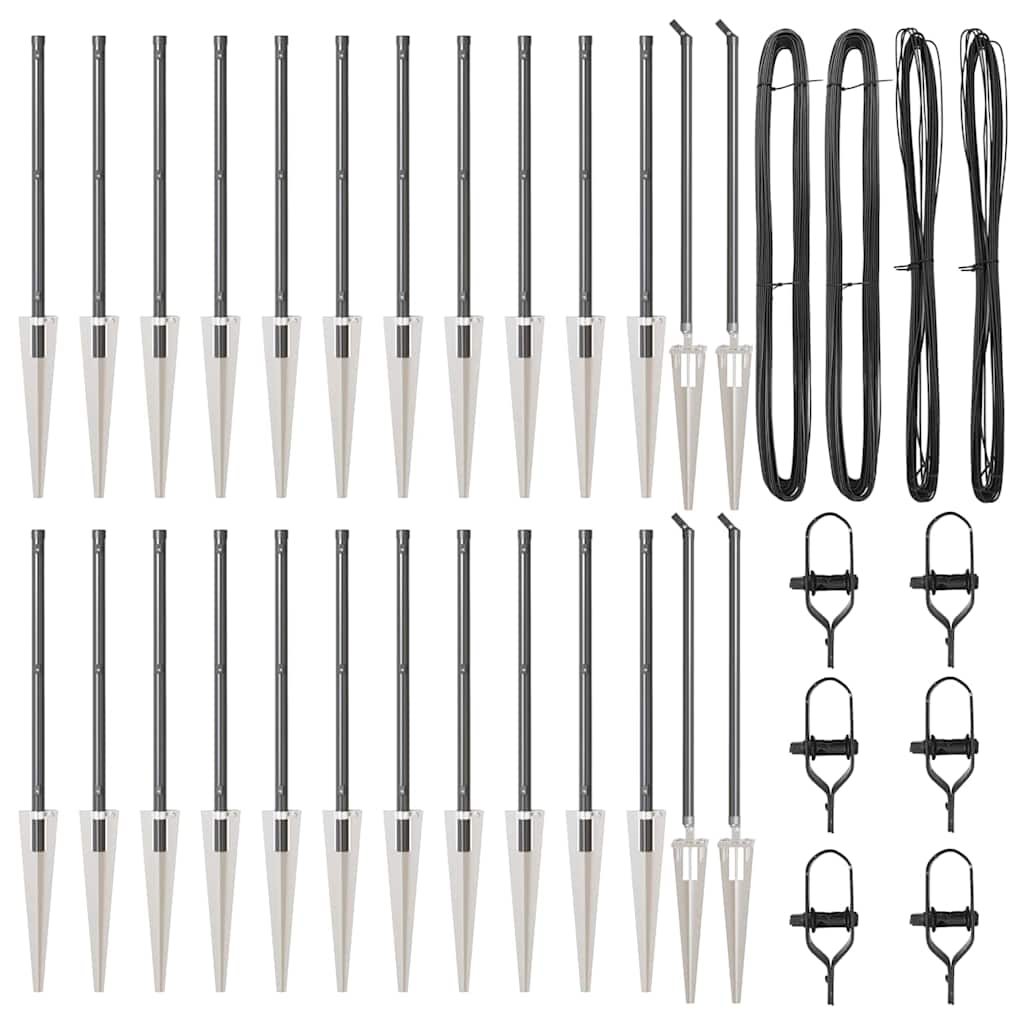 Stâlpi de gard cu vârf, 26 buc., Ø32 mm, 100 cm. oțel zincat GartenMobel Dekor
