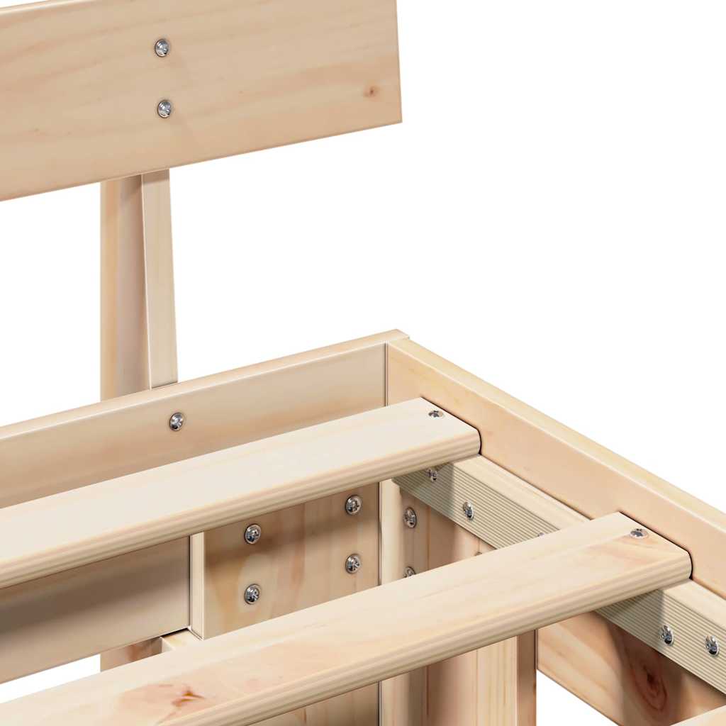 Cadru de pat cu spătar 75x190 cm din lemn solid de pin GartenMobel Dekor