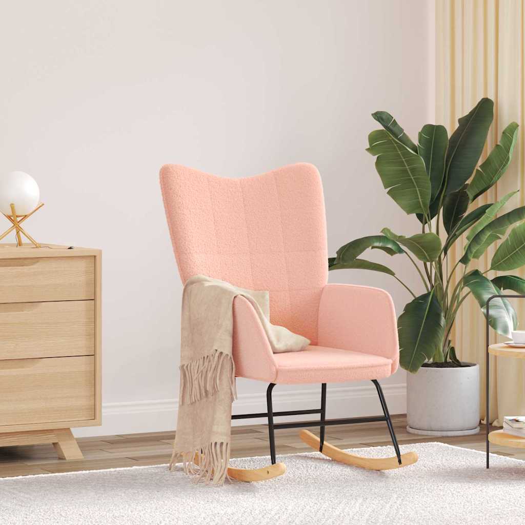 Fotoliu de relaxare, roz, material similar lână GartenMobel Dekor