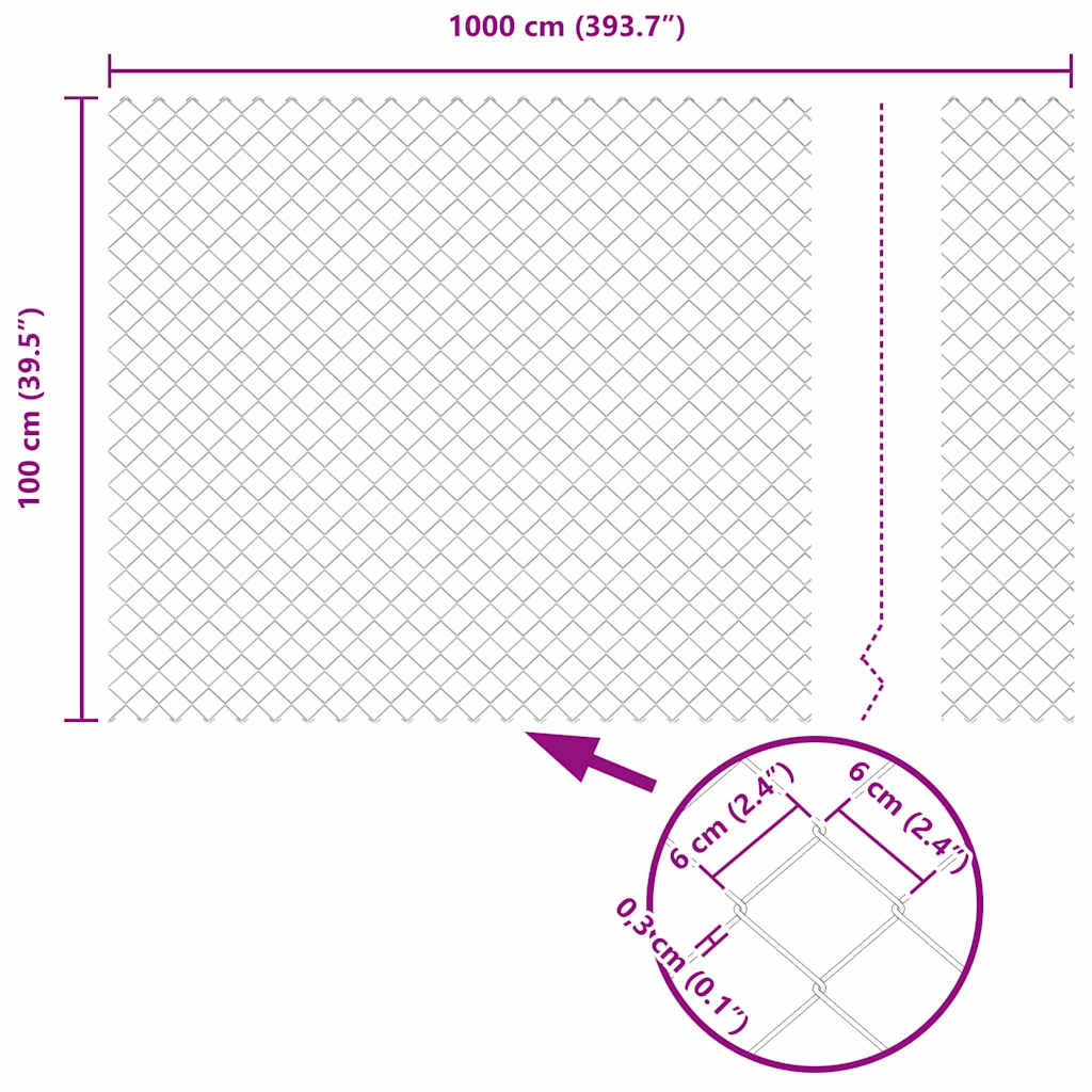 Gard Gri 10 x 1 m Metal GartenMobel Dekor