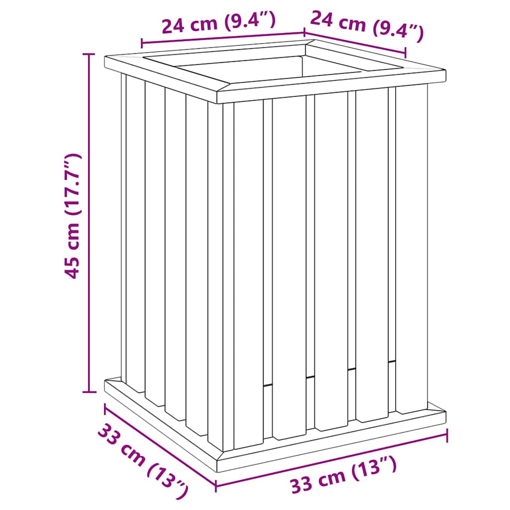 Ghiveci pentru grădină cu liner 33x33x45 cm Lemn de pin impregnat GartenMobel Dekor