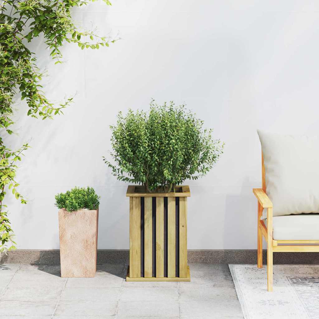 Ghiveci pentru grădină cu liner 33x33x45 cm Lemn de pin impregnat GartenMobel Dekor