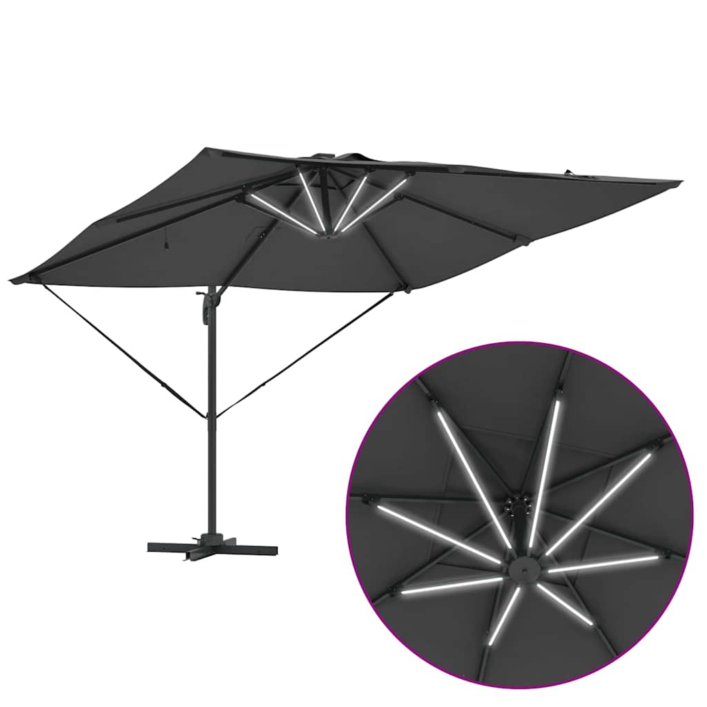 Parasol Roma cu braț articulat 286 x 285 x 270 cm Aluminiu GartenMobel Dekor