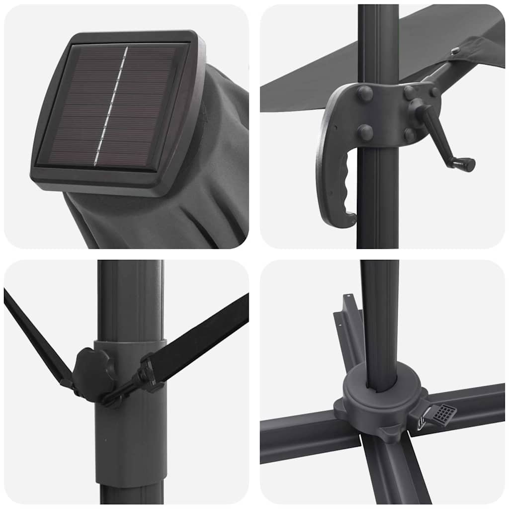 Parasol Roma cu braț articulat 286 x 285 x 270 cm Aluminiu GartenMobel Dekor