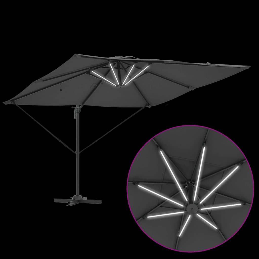 Parasol Roma cu braț articulat 286 x 285 x 270 cm Aluminiu GartenMobel Dekor
