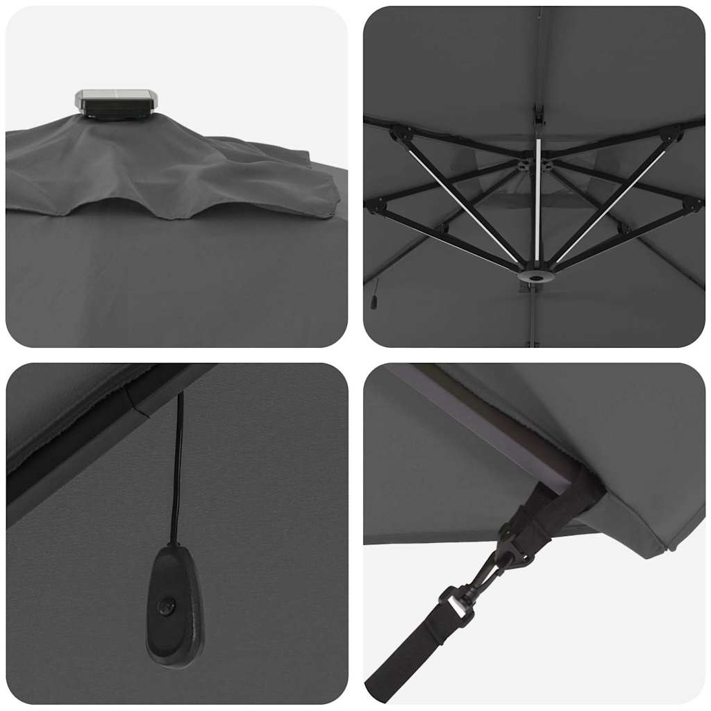 Parasol Roma cu braț articulat 286 x 285 x 270 cm Aluminiu GartenMobel Dekor