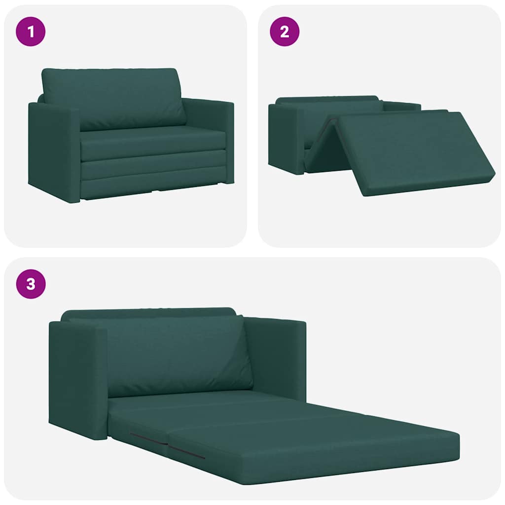 Pat de canapea 2 în 1 Verde închis 124x71x78 cm Țesătură GartenMobel Dekor