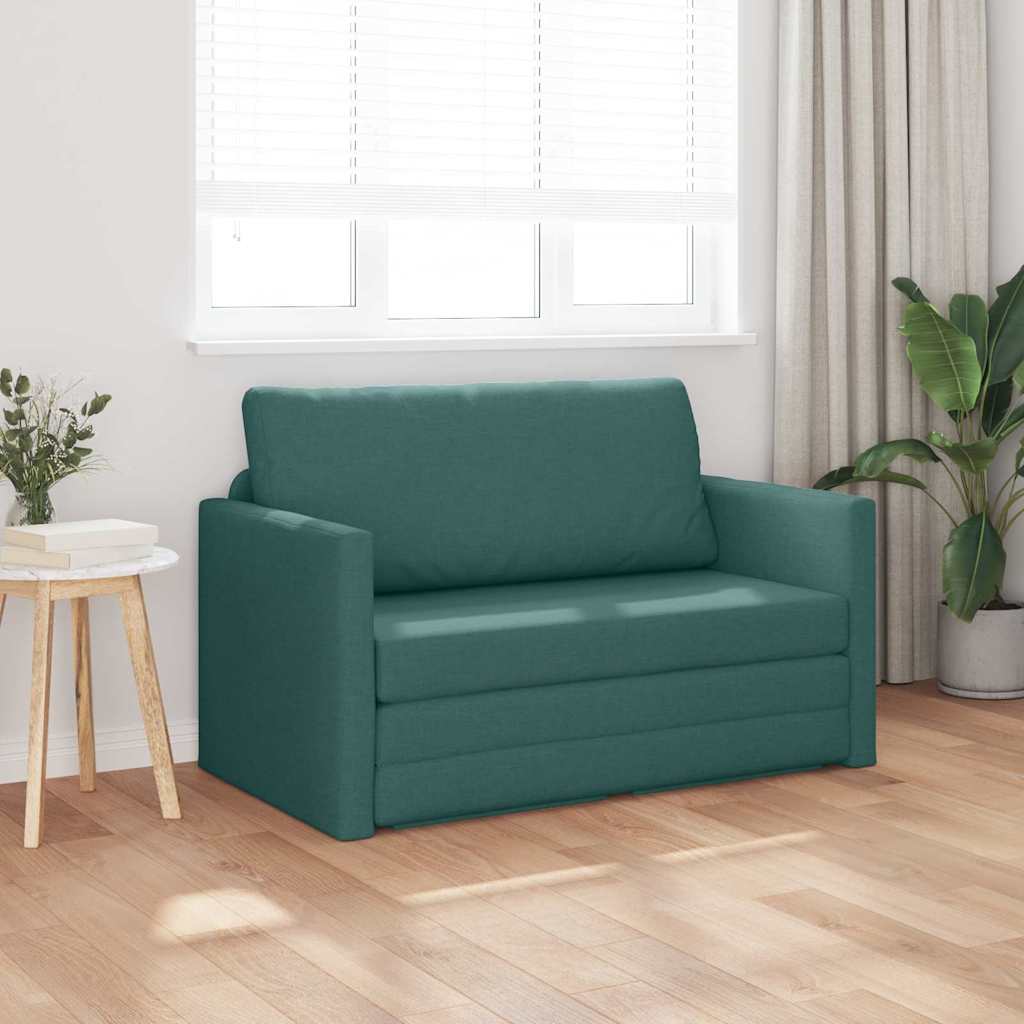 Pat de canapea 2 în 1 Verde închis 124x71x78 cm Țesătură GartenMobel Dekor